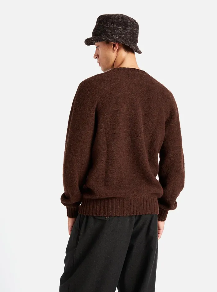 Knitwear Men Universal Works Universal Works Seamless Crew In Coffee Supersoft Knit