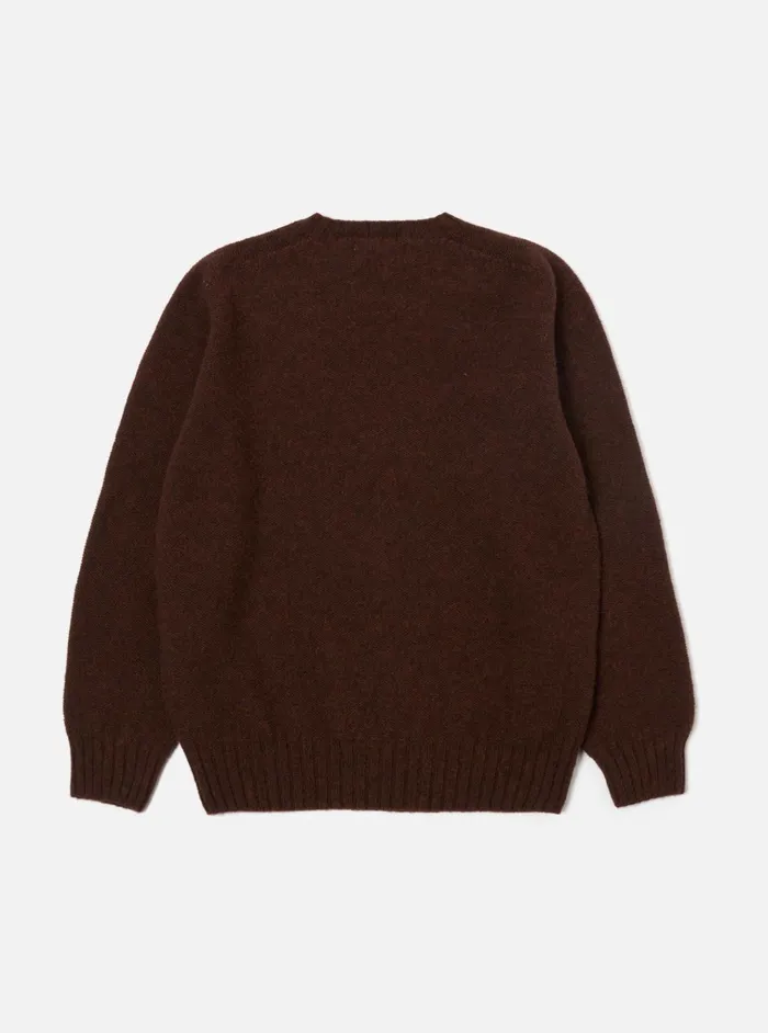 Knitwear Men Universal Works Universal Works Seamless Crew In Coffee Supersoft Knit