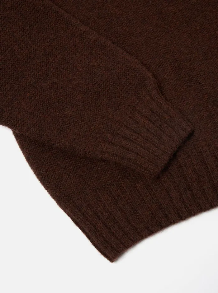 Knitwear Men Universal Works Universal Works Seamless Crew In Coffee Supersoft Knit