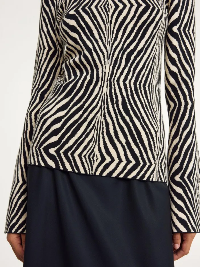 Knitwear Women By Malene Birger Bernie Sweater Zebra