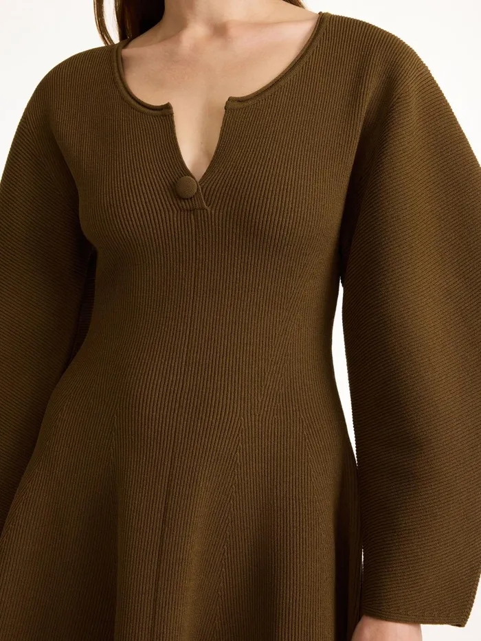 Knitwear Women By Malene Birger Francesa Mini Dress Shitake