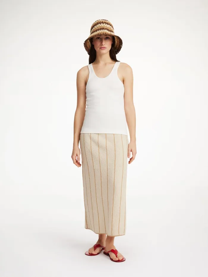 Knitwear Women By Malene Birger Hercula Maxi Skirt Oyster Gray