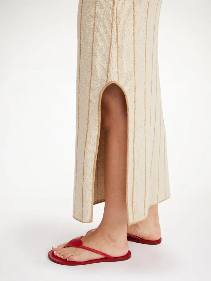 Knitwear Women By Malene Birger Hercula Maxi Skirt Oyster Gray