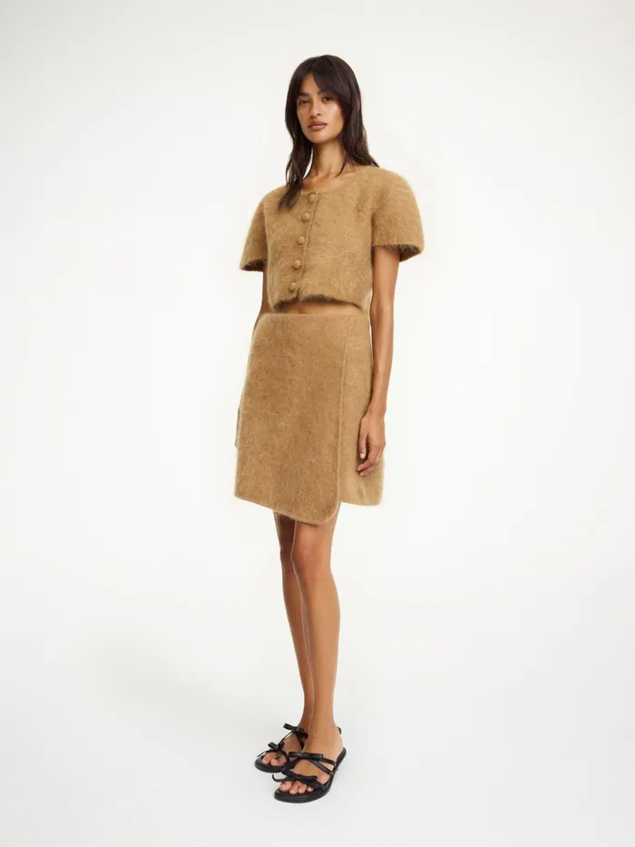 Knitwear Women By Malene Birger Krissah Mini Skirt Tobacco Brown