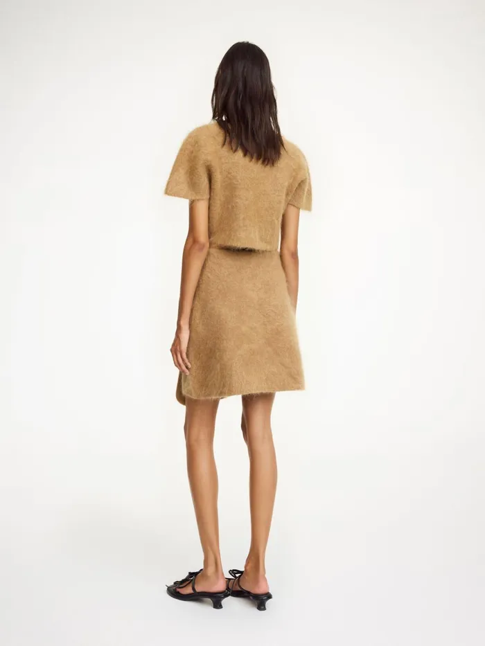Knitwear Women By Malene Birger Krissah Mini Skirt Tobacco Brown