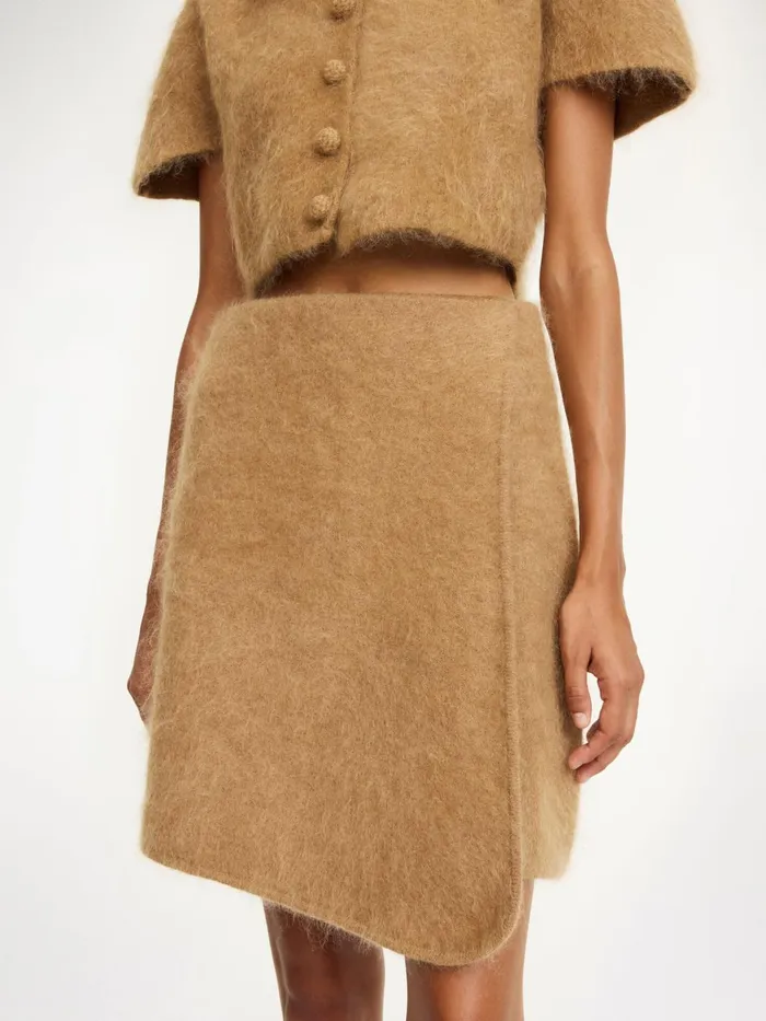 Knitwear Women By Malene Birger Krissah Mini Skirt Tobacco Brown