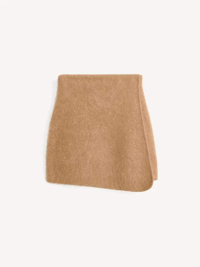 Knitwear Women By Malene Birger Krissah Mini Skirt Tobacco Brown