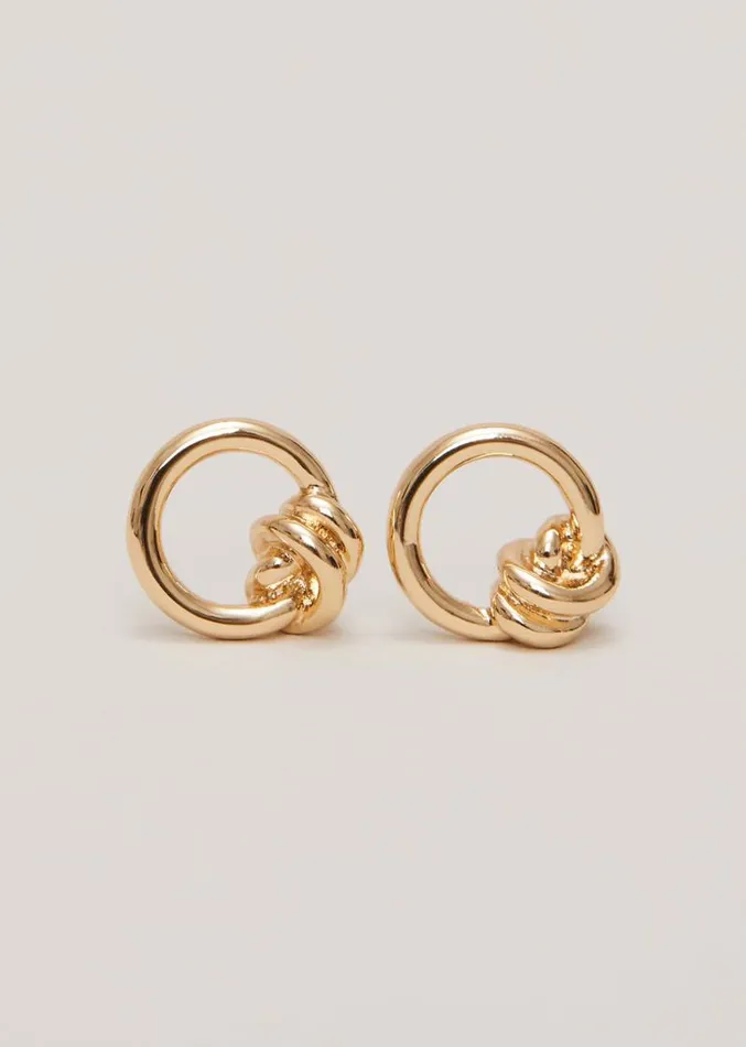 Knot Stud Earrings Gold Women Phase Eight Jewellery
