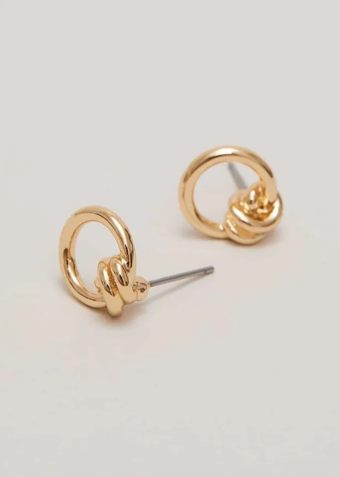 Knot Stud Earrings Gold Women Phase Eight Jewellery