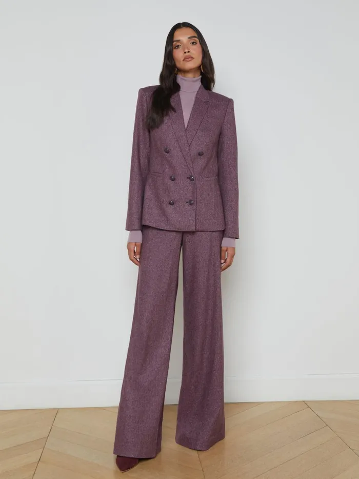 L039Agence Blazers and Jackets Women Colin Wool Blazer Deep Plum Multi Chevron L039Agence Blazers and Jackets Women Colin Wool Blazer Deep Plum Multi Chevron