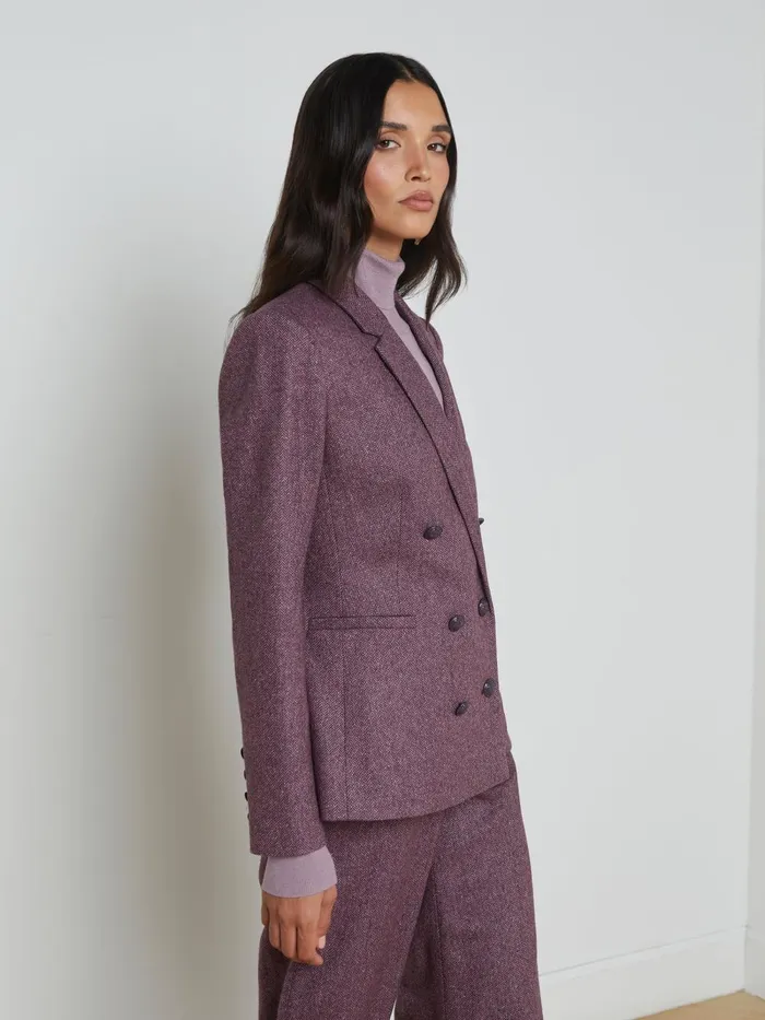 L039Agence Blazers and Jackets Women Colin Wool Blazer Deep Plum Multi Chevron L039Agence Blazers and Jackets Women Colin Wool Blazer Deep Plum Multi Chevron