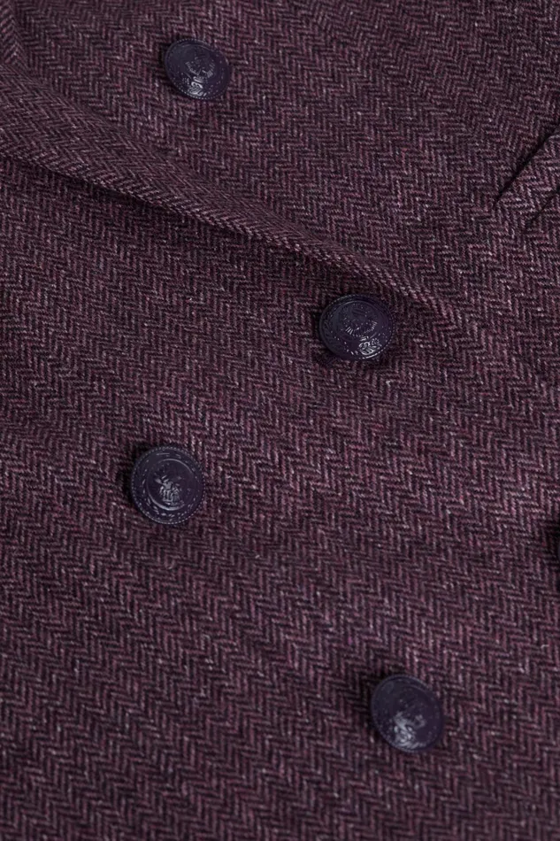 L039Agence Blazers and Jackets Women Colin Wool Blazer Deep Plum Multi Chevron L039Agence Blazers and Jackets Women Colin Wool Blazer Deep Plum Multi Chevron