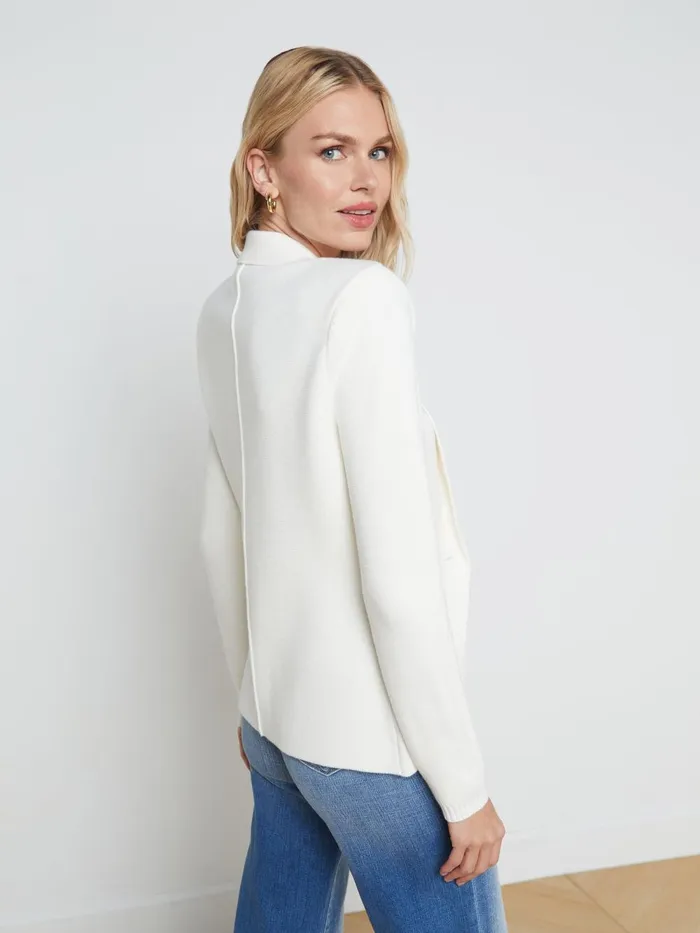 L039Agence Blazers and Jackets Women Lacey Knit Blazer Ivoryivory L039Agence Blazers and Jackets Women Lacey Knit Blazer Ivoryivory