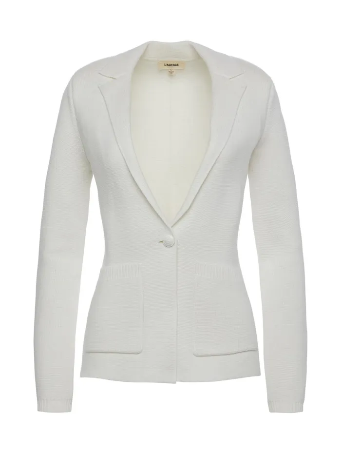 L039Agence Blazers and Jackets Women Lacey Knit Blazer Ivoryivory L039Agence Blazers and Jackets Women Lacey Knit Blazer Ivoryivory