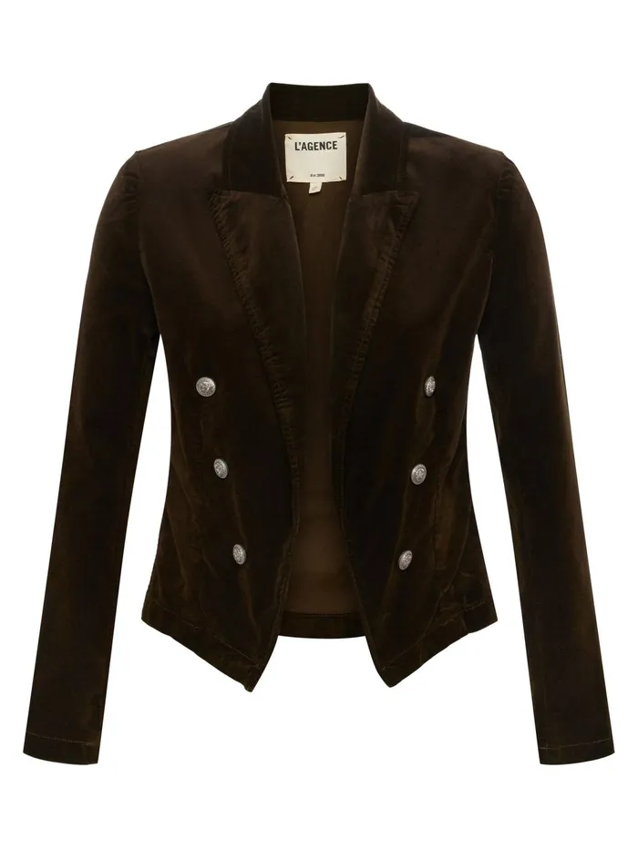 L039Agence Blazers and Jackets Women Wayne Velvet Blazer Pine L039Agence Blazers and Jackets Women Wayne Velvet Blazer Pine