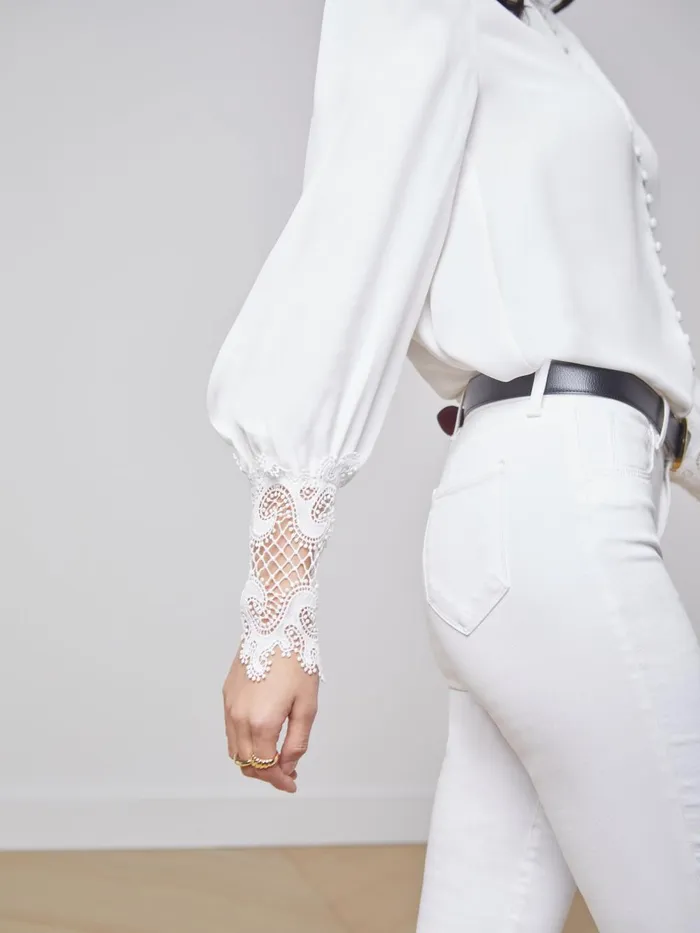 L039Agence Blouses and Tops Women Ava Blouse Ivory L039Agence Blouses and Tops Women Ava Blouse Ivory