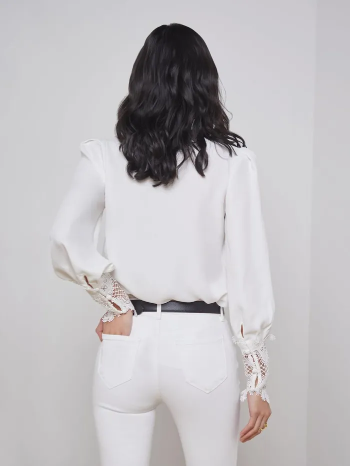 L039Agence Blouses and Tops Women Ava Blouse Ivory L039Agence Blouses and Tops Women Ava Blouse Ivory
