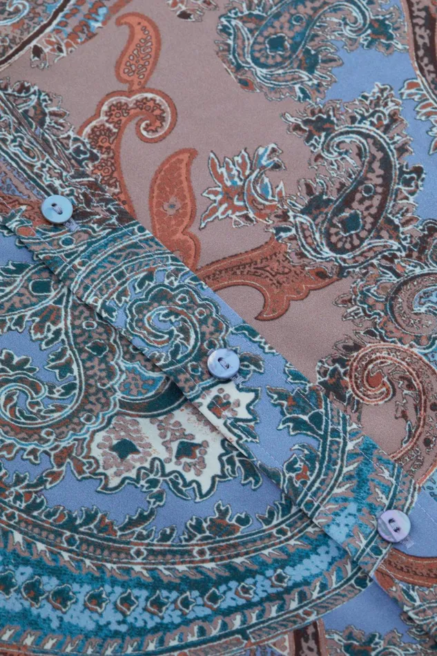 L039Agence Blouses and Tops Women Dani Silk Blouse Periwinkle Multi French Paisley L039Agence Blouses and Tops Women Dani Silk Blouse Periwinkle Multi French Paisley