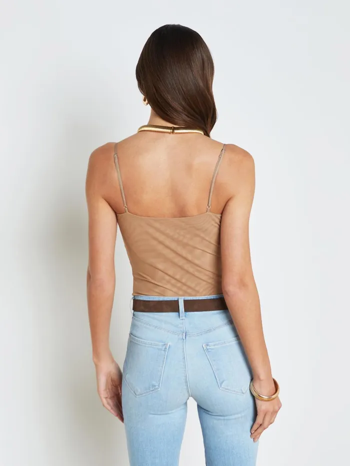 L039Agence Blouses and Tops Women Gelina Bodysuit Dark Cappuccino L039Agence Blouses and Tops Women Gelina Bodysuit Dark Cappuccino