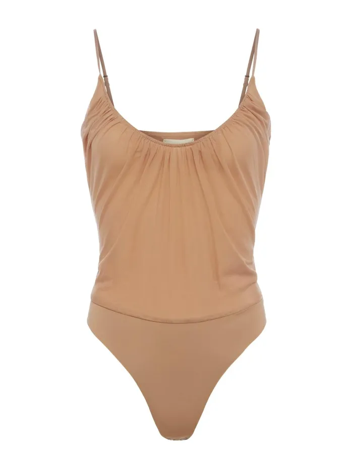 L039Agence Blouses and Tops Women Gelina Bodysuit Dark Cappuccino L039Agence Blouses and Tops Women Gelina Bodysuit Dark Cappuccino