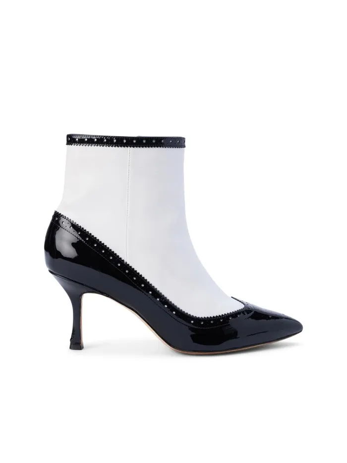 L039Agence Boots and Booties Women Ember Patent Leather Bootie Blackwhite Patent