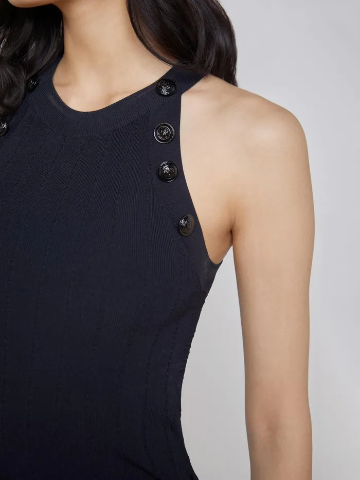 L039Agence Camisoles and Tanks Women Rosemary Button Tank Blackblack L039Agence Camisoles and Tanks Women Rosemary Button Tank Blackblack