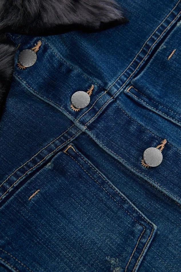 L039Agence Denim Jackets Women Shea Shearling Denim Jacket Authentique L039Agence Denim Jackets Women Shea Shearling Denim Jacket Authentique