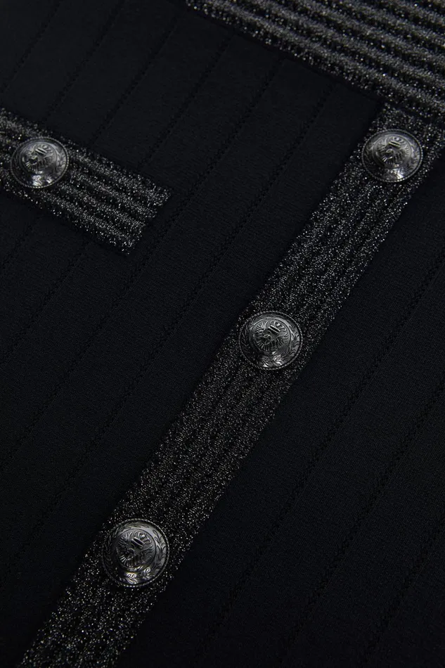 L039Agence Dresses and Jumpsuits Women Anissa ButtonFront Dress Blackgunmetal Lurex L039Agence Dresses and Jumpsuits Women Anissa ButtonFront Dress Blackgunmetal Lurex