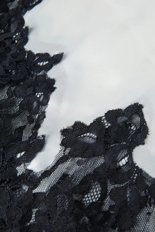 L039Agence Dresses and Jumpsuits Women Silvana Silk Lace Gown Ivoryblack L039Agence Dresses and Jumpsuits Women Silvana Silk Lace Gown Ivoryblack