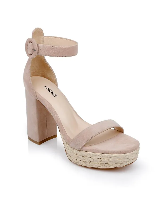 L039Agence Heels Women Avia Platform Heeled Sandal Pecan Suede L039Agence Heels Women Avia Platform Heeled Sandal Pecan Suede