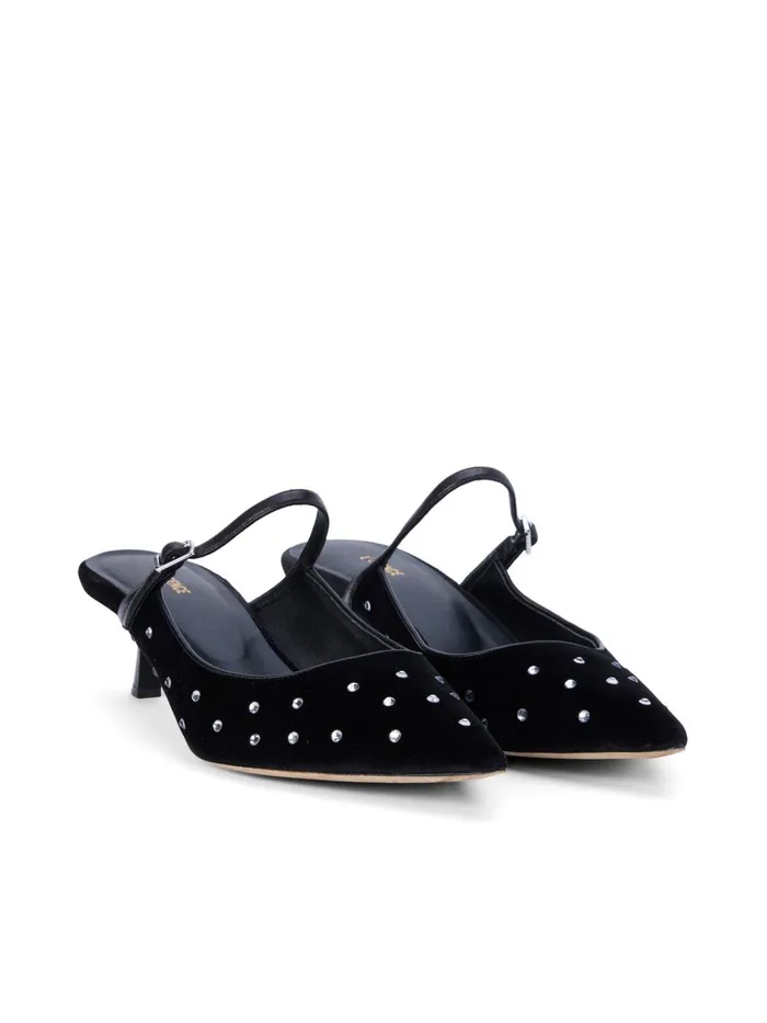 L039Agence Heels Women Edith Velvet Mule Blackvelvet Blue L039Agence Heels Women Edith Velvet Mule Blackvelvet Blue