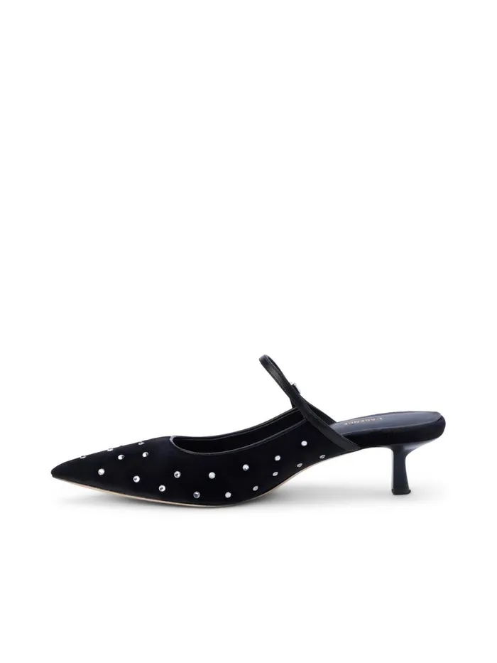 L039Agence Heels Women Edith Velvet Mule Blackvelvet Blue L039Agence Heels Women Edith Velvet Mule Blackvelvet Blue