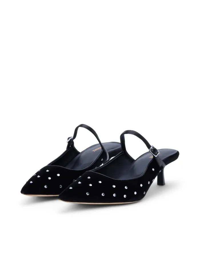 L039Agence Heels Women Edith Velvet Mule Blackvelvet Blue L039Agence Heels Women Edith Velvet Mule Blackvelvet Blue