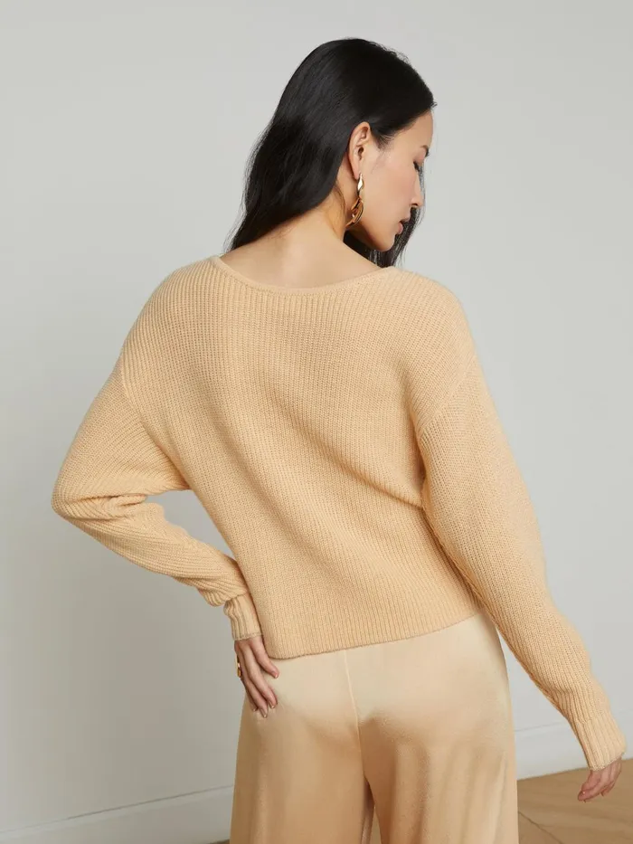 L039Agence Knitwear Women Antonella Crossover Sweater Warm Sand L039Agence Knitwear Women Antonella Crossover Sweater Warm Sand