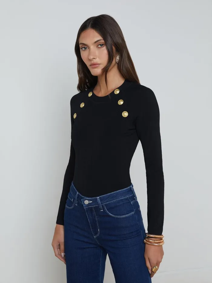 L039Agence Knitwear Women Gretchen Pullover Blackgold L039Agence Knitwear Women Gretchen Pullover Blackgold