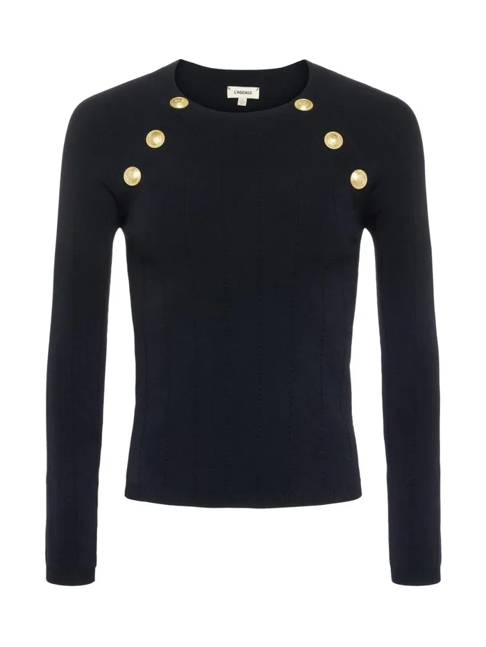 L039Agence Knitwear Women Gretchen Pullover Blackgold L039Agence Knitwear Women Gretchen Pullover Blackgold