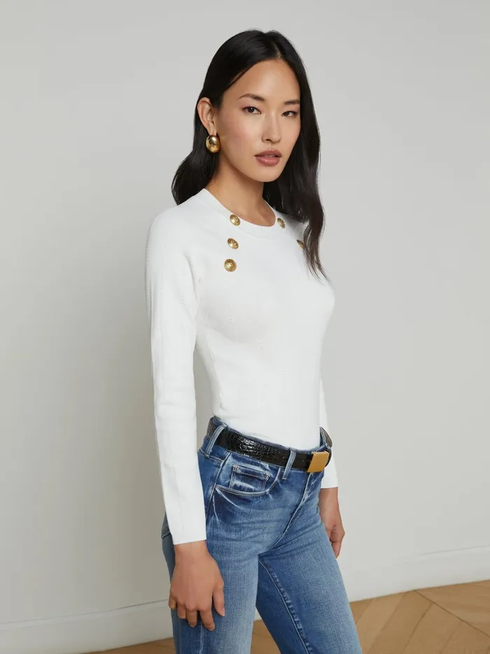 L039Agence Knitwear Women Gretchen Pullover Whitegold L039Agence Knitwear Women Gretchen Pullover Whitegold