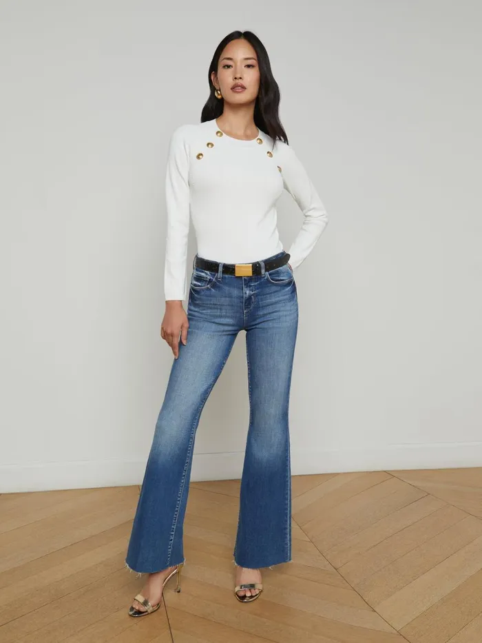 L039Agence Knitwear Women Gretchen Pullover Whitegold L039Agence Knitwear Women Gretchen Pullover Whitegold