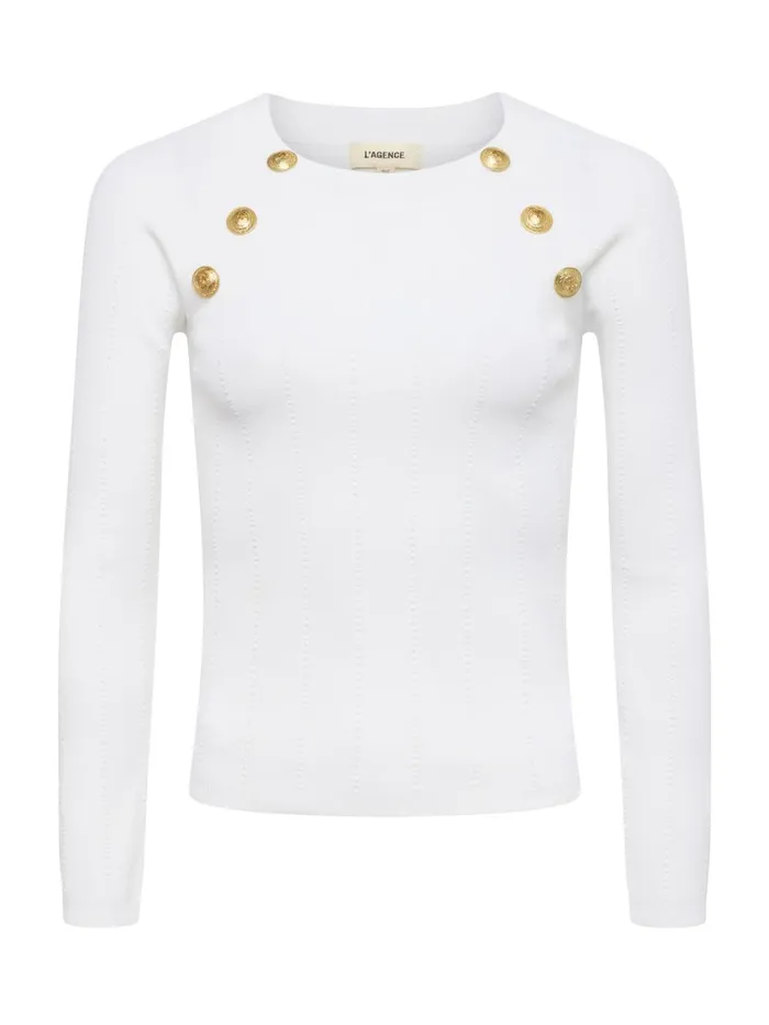 L039Agence Knitwear Women Gretchen Pullover Whitegold L039Agence Knitwear Women Gretchen Pullover Whitegold