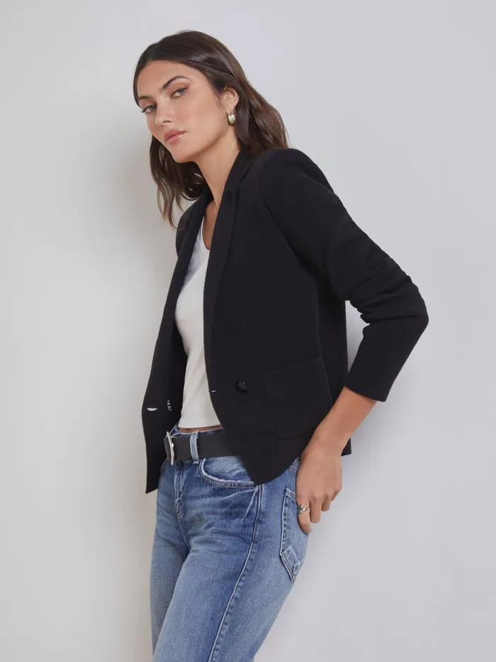 L039Agence Knitwear Women Sofia Knit Blazer Black L039Agence Knitwear Women Sofia Knit Blazer Black