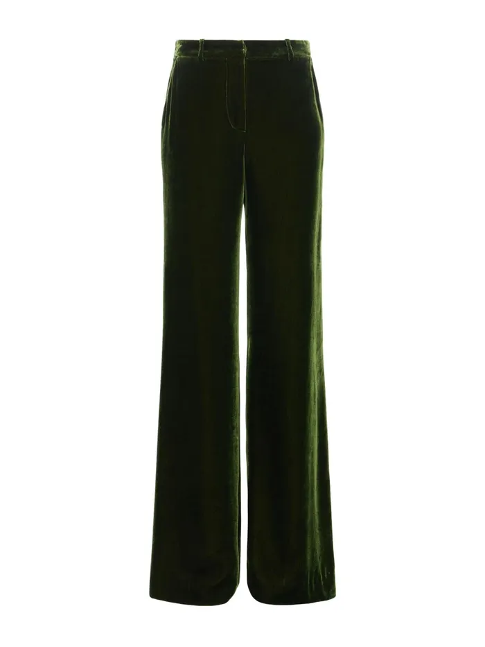 L039Agence Pants Women Pilar Velvet Pant Deep Olive L039Agence Pants Women Pilar Velvet Pant Deep Olive
