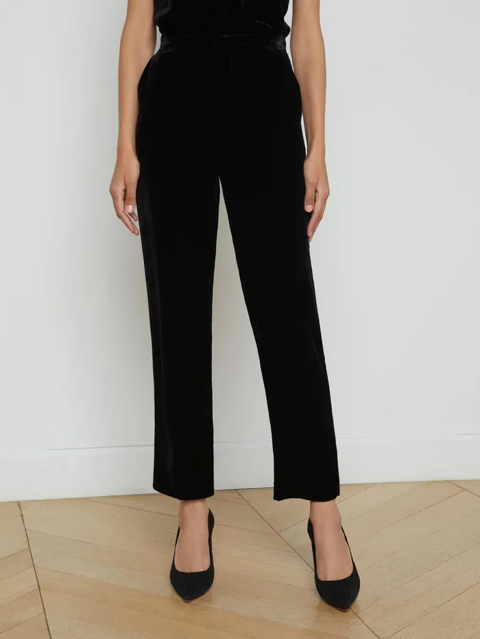 L039Agence Pants Women Rebel Velvet Trouser Black L039Agence Pants Women Rebel Velvet Trouser Black