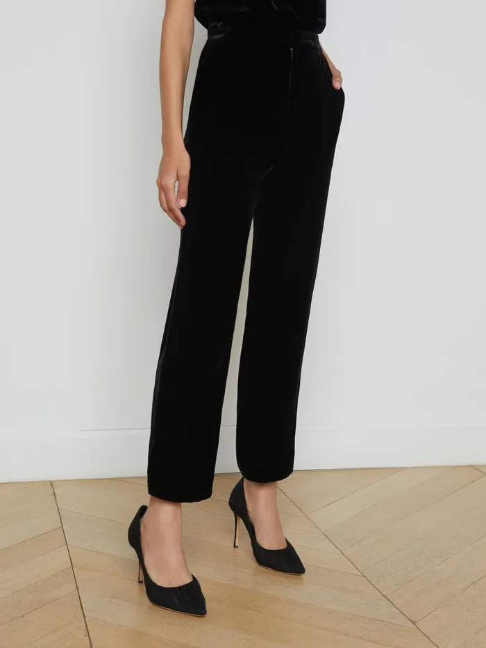 L039Agence Pants Women Rebel Velvet Trouser Black L039Agence Pants Women Rebel Velvet Trouser Black