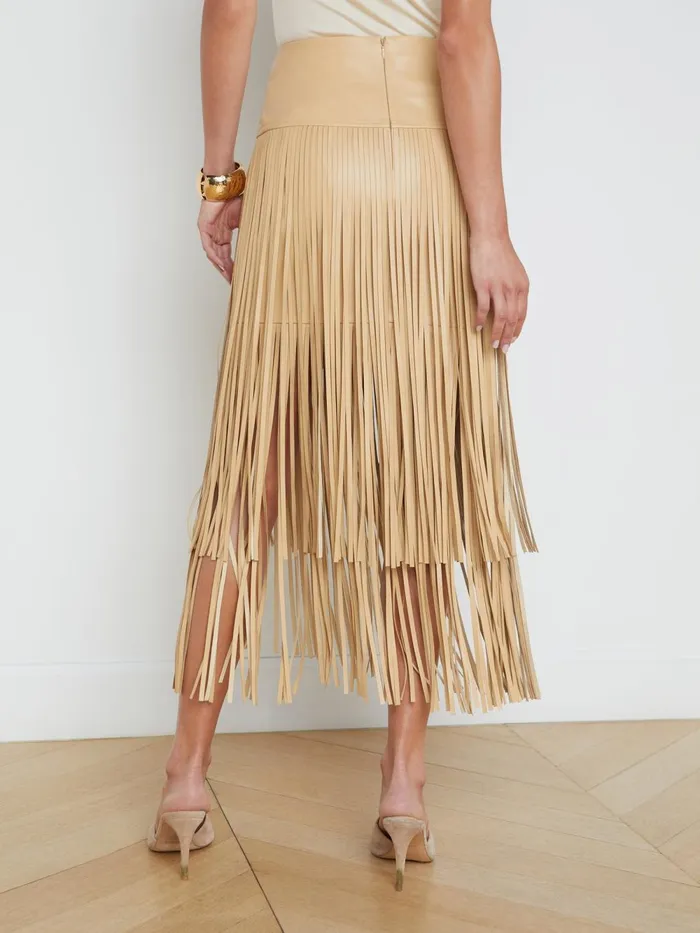 L039Agence Skirts Women Karolina Fringe Skirt Croissant L039Agence Skirts Women Karolina Fringe Skirt Croissant