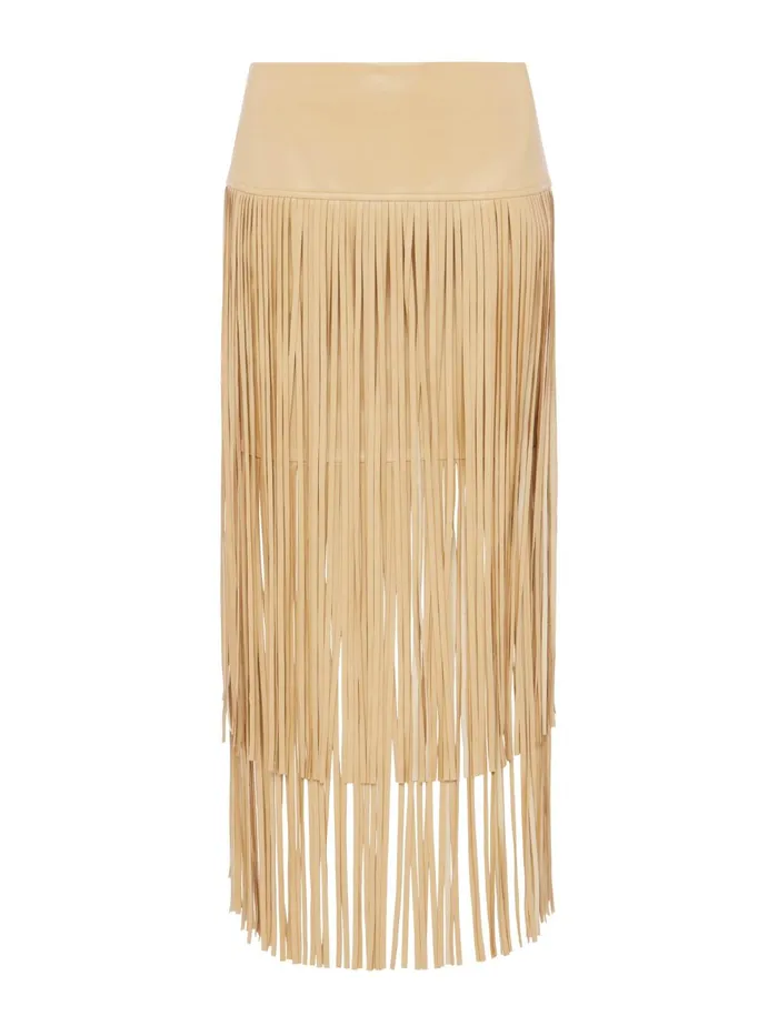 L039Agence Skirts Women Karolina Fringe Skirt Croissant L039Agence Skirts Women Karolina Fringe Skirt Croissant