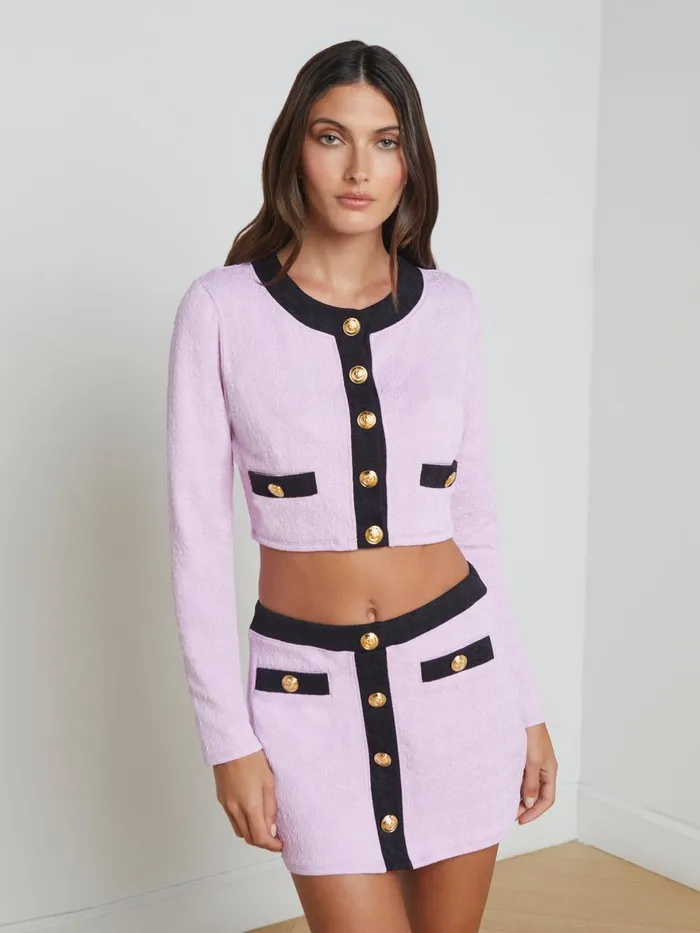 L039Agence Swimwear Women Adaline Cardigan CoverUp Light Violetblack L039Agence Swimwear Women Adaline Cardigan CoverUp Light Violetblack