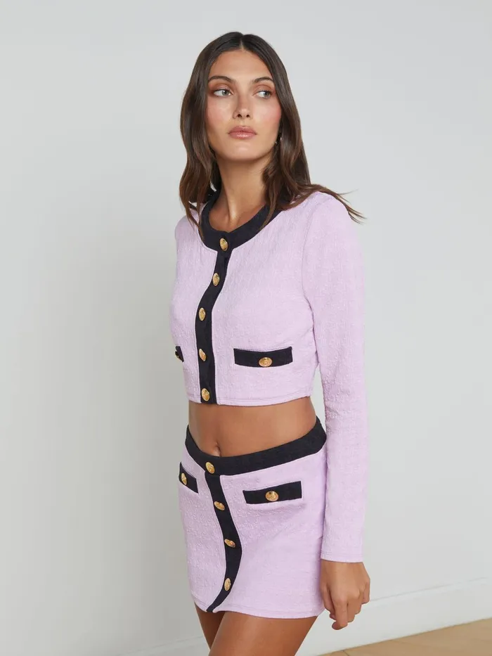L039Agence Swimwear Women Adaline Cardigan CoverUp Light Violetblack L039Agence Swimwear Women Adaline Cardigan CoverUp Light Violetblack