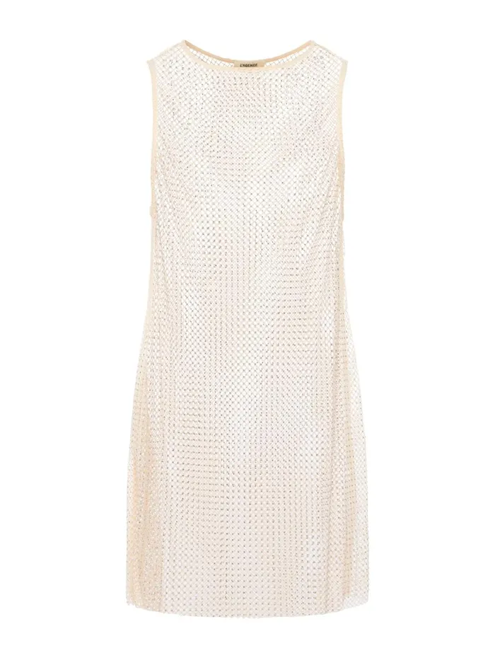 L039Agence Swimwear Women Angela Mesh CoverUp Dress Champagne L039Agence Swimwear Women Angela Mesh CoverUp Dress Champagne