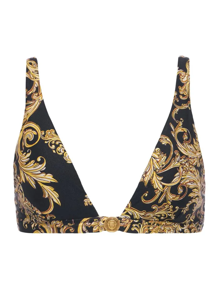 L039Agence Swimwear Women Lexie Bikini Top Blackgold Barocco Swirl
