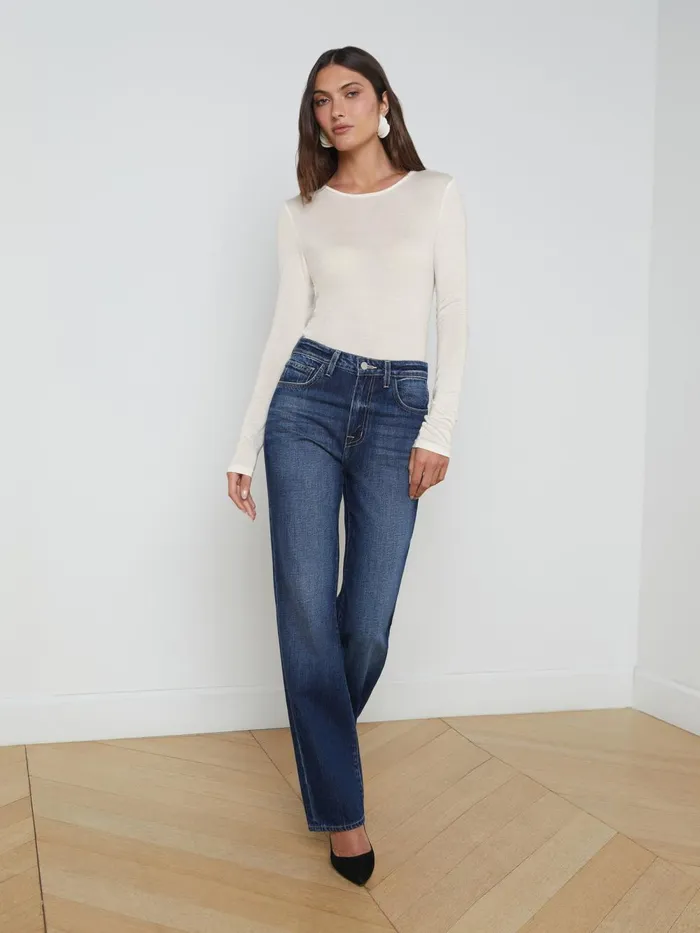 L039Agence Tees Women Ayla Cashmere Jersey Tee Buff L039Agence Tees Women Ayla Cashmere Jersey Tee Buff